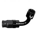 Reusable PTFE Hose End -08 x 90° Steel Black