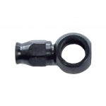 Banjo Hose End Non-Swivel -03 x 10MM Straight Short Steel Black