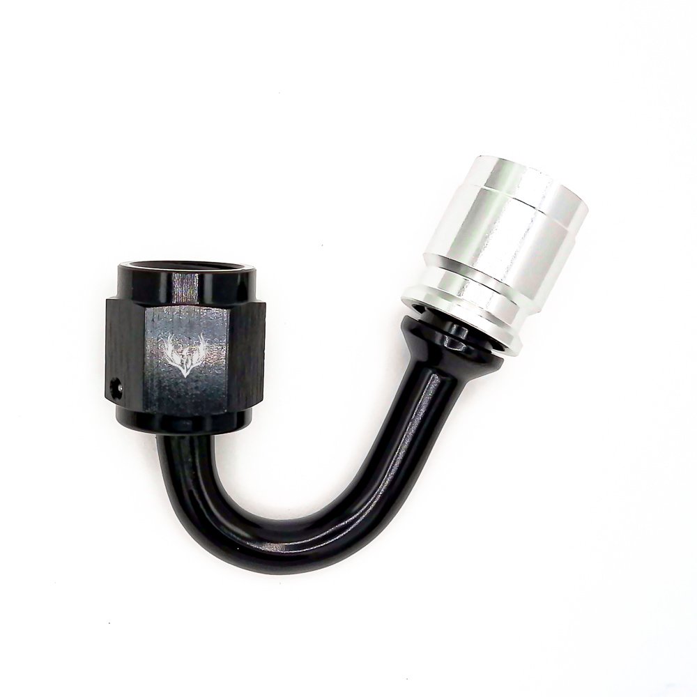 J74150-35 PTFE Crimped Non Swivel Hose End -06 | 150° - Image 1