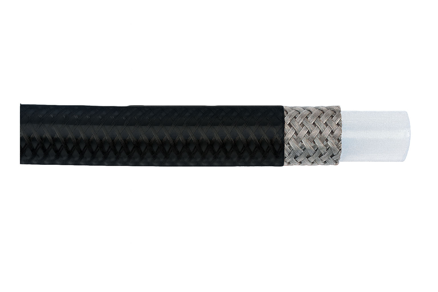 K304-3 Braided Stainless PTFE Hose -04 Black Vinyl Coated - Image 1