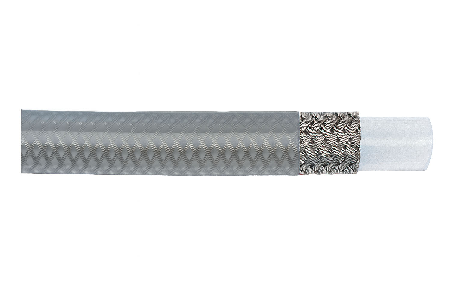K304-5 Braided Stainless PTFE Hose -03 Clear Vinyl Coated - Image 1